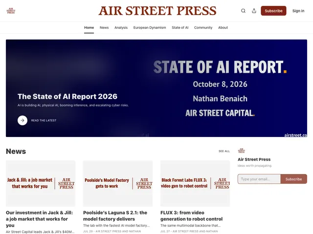 The Air Street Press homepage