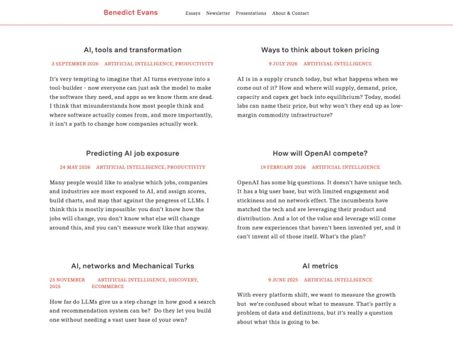 The Benedict Evans homepage