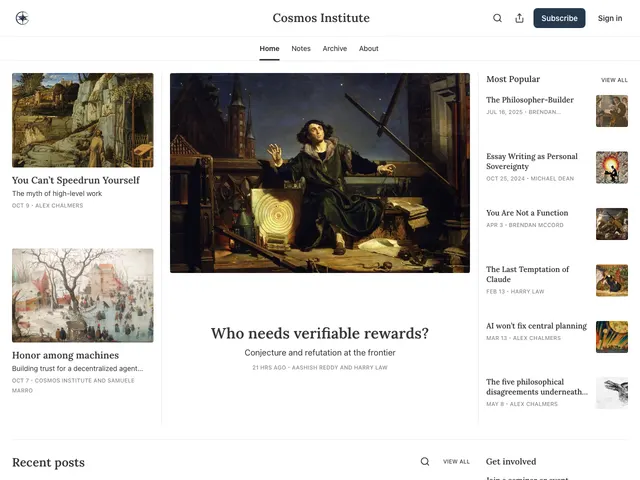 The Cosmos Institute homepage