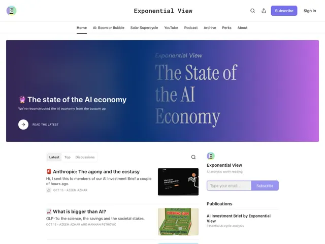 The Exponential View homepage