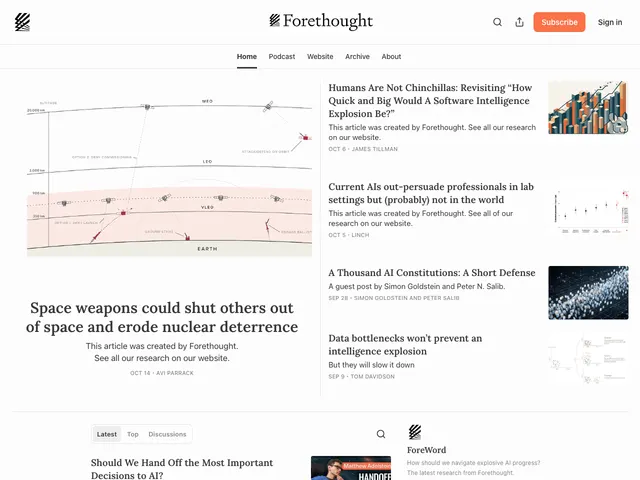 The Forethought homepage