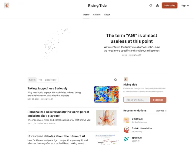 The Rising Tide homepage