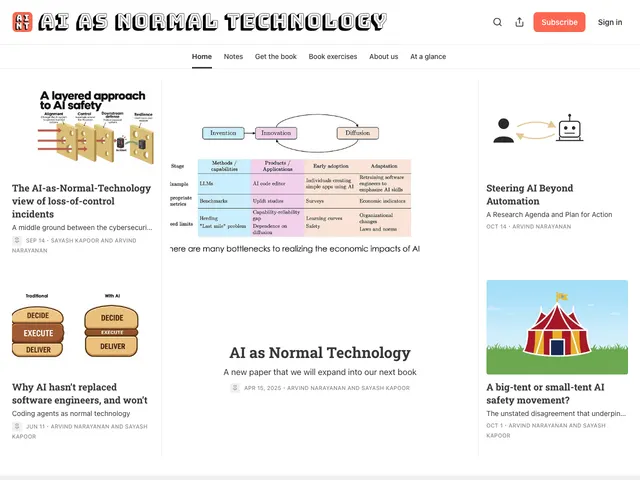 The AI as Normal Technology homepage