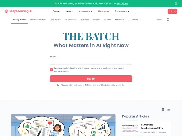 The The Batch homepage