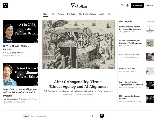 The The Gradient homepage
