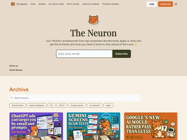 The The Neuron homepage