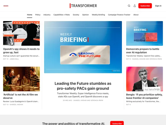 The Transformer homepage