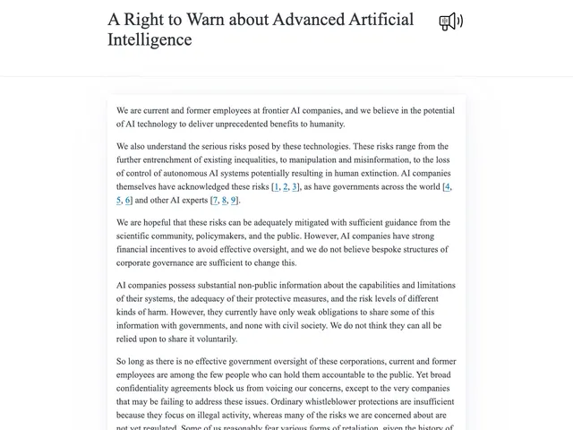 First page of “A Right to Warn about Advanced Artificial Intelligence”