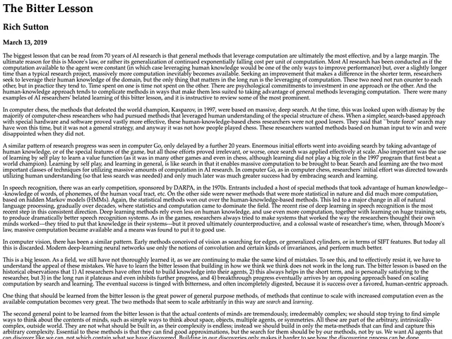 First page of “The Bitter Lesson”