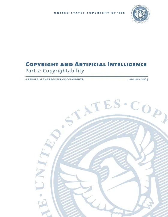 First page of “Copyright and Artificial Intelligence, Part 2: Copyrightability”