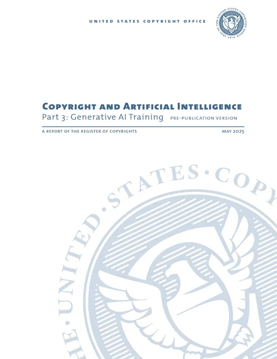 First page of “Copyright and Artificial Intelligence, Part 3: Generative AI Training”