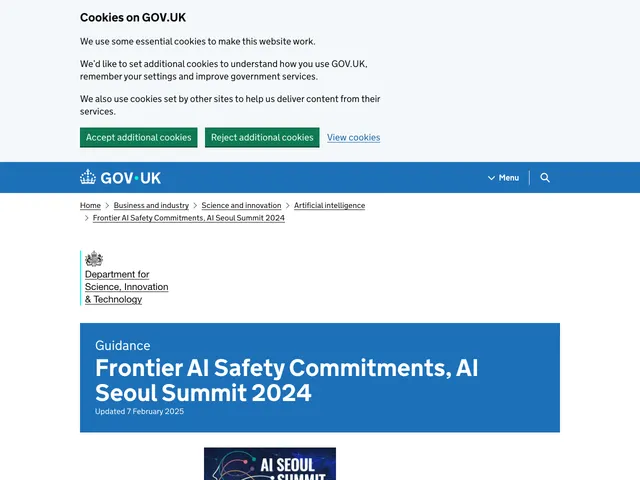First page of “Frontier AI Safety Commitments, AI Seoul Summit 2024”