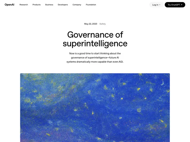 First page of “Governance of superintelligence”