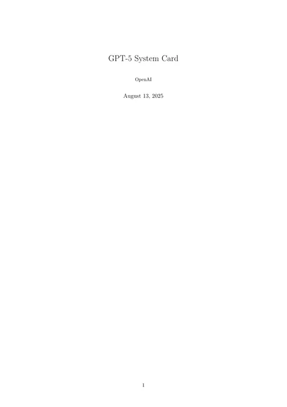 First page of “GPT-5 System Card”
