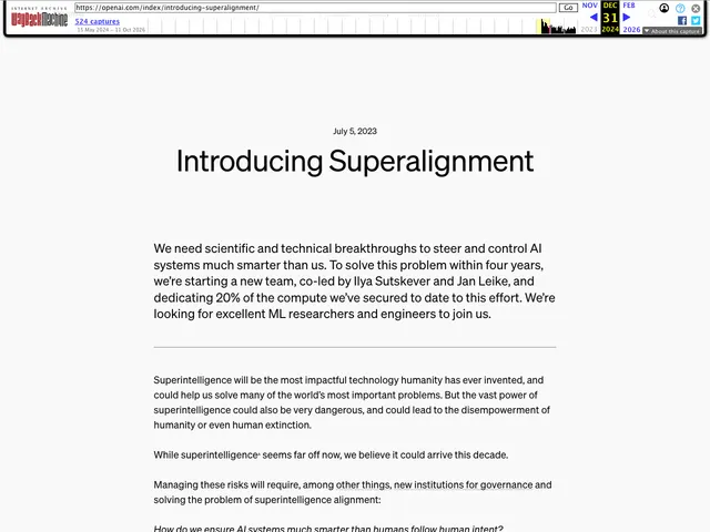 First page of “Introducing Superalignment”