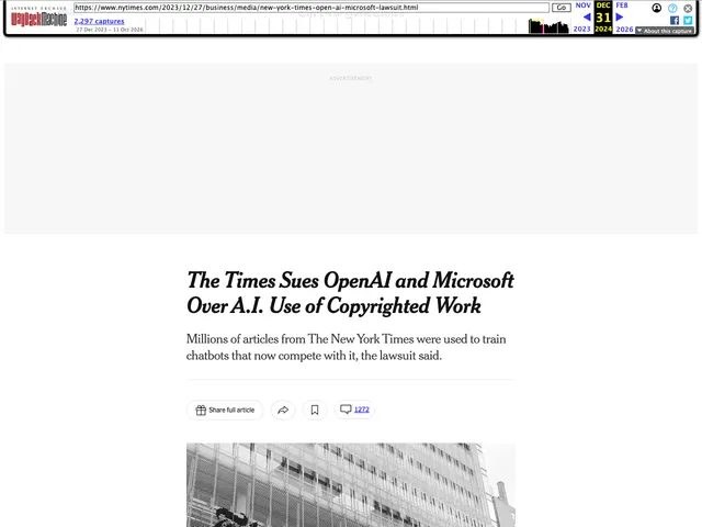 First page of “The New York Times Company v. Microsoft Corporation, OpenAI”