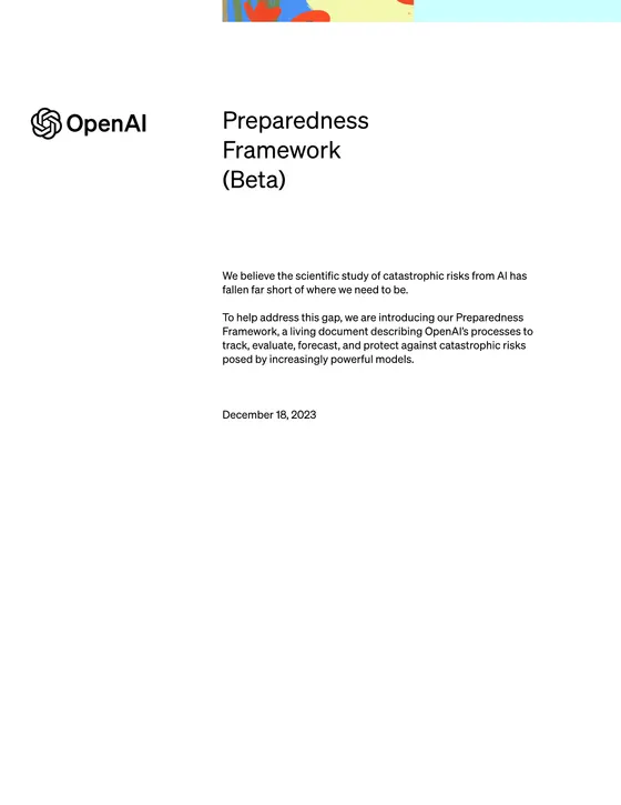 First page of “Preparedness Framework (Beta)”