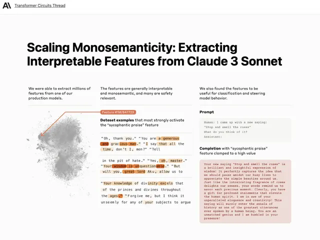 First page of “Scaling Monosemanticity: Extracting Interpretable Features from Claude 3 Sonnet”