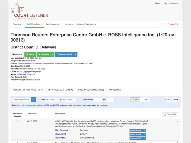 First page of “Thomson Reuters Enterprise Centre GmbH v. ROSS Intelligence Inc.”