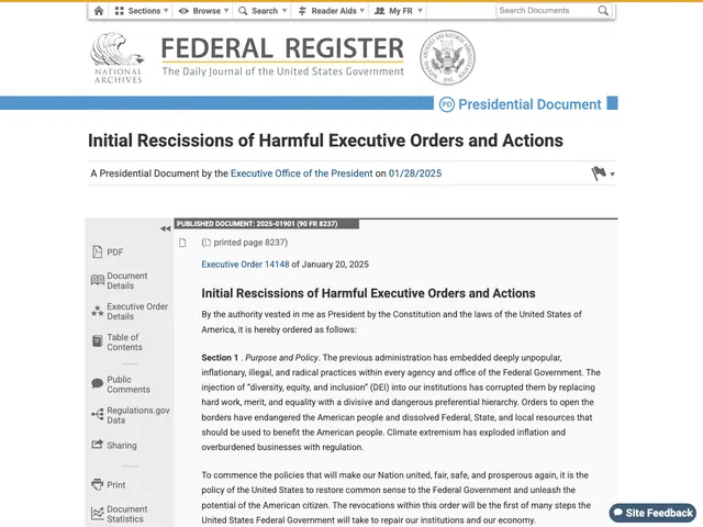First page of “Initial Rescissions of Harmful Executive Orders and Actions”